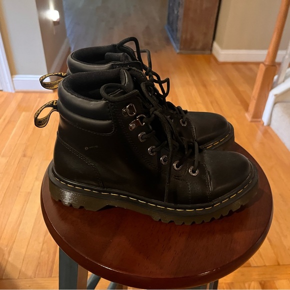 Dr. Martens Black Leather Combat Boots - Picture 2 of 9